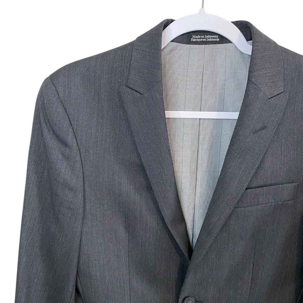 EGARA Slim Fit Wool Charcoal Gray Dress Coat - 34 Short Indonesia